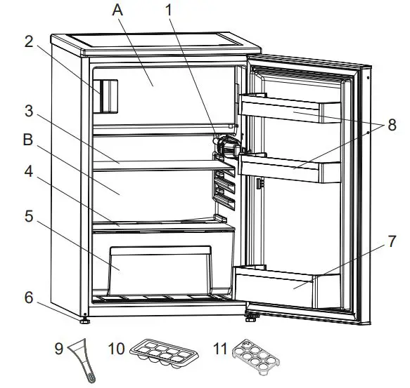 oceanic OCEARTT121S Freezer and Fridge User Manual - Product overview