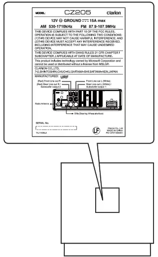 clarion CZ205 CD-USB MP3 WMA Receive - PRECAUTIONS