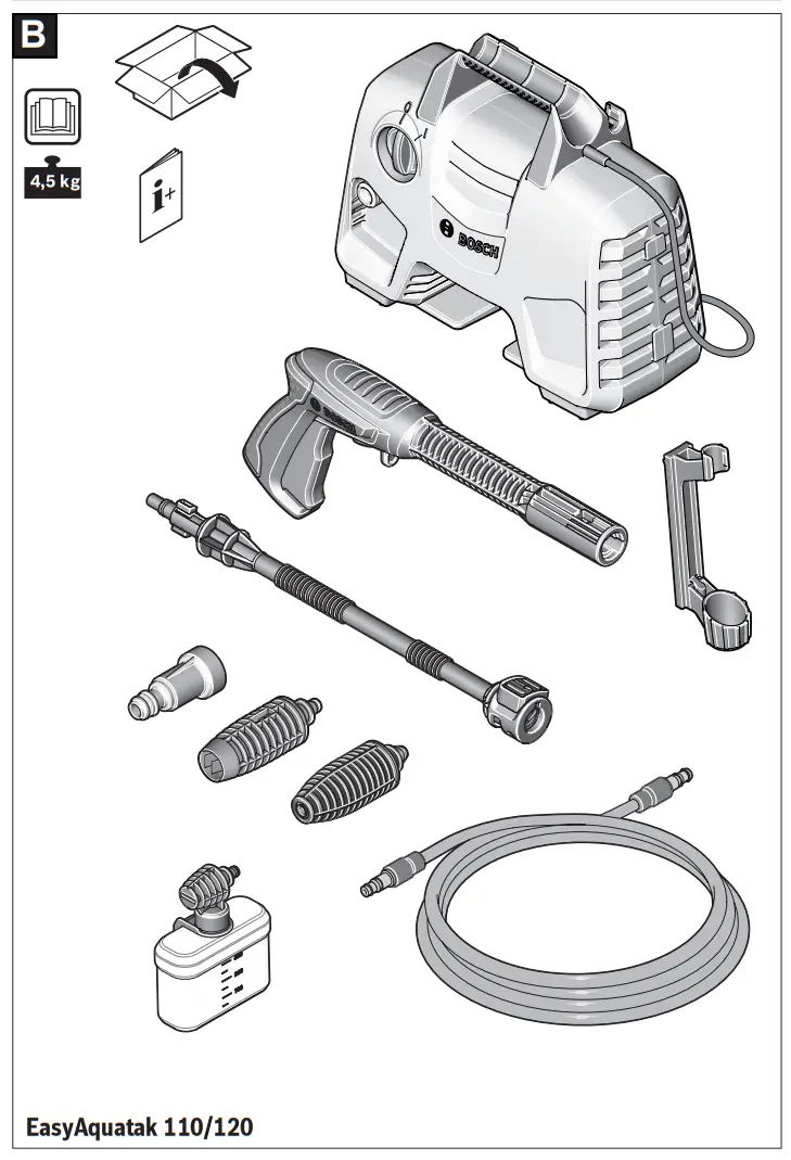 BOSCH EASYAQUATAK 120 High Pressure Washer - Figure 1