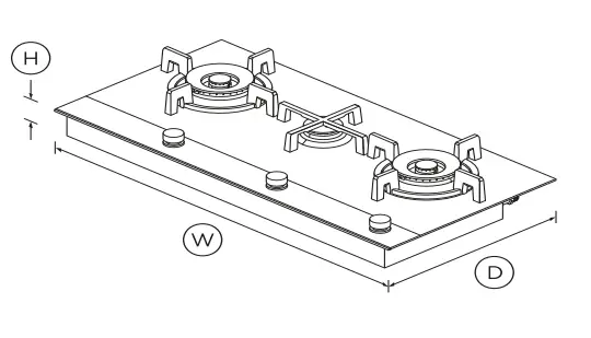 FISHER PAYKEL CG903DLPGB1 Gas on Glass Cooktop 90cm LPG- fig1