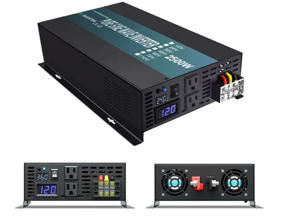 WZRELB Strong Driving Capacity 2500W 24VDC to 120VAC Pure Sine Wave Inverter Power Converter