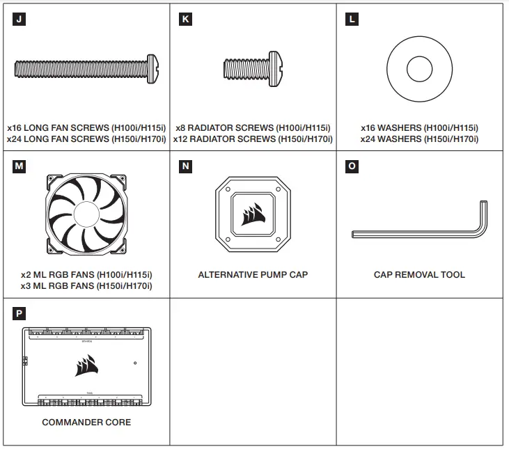 CORSAIR iCUE H100i -INCLUDED HARDWARE3