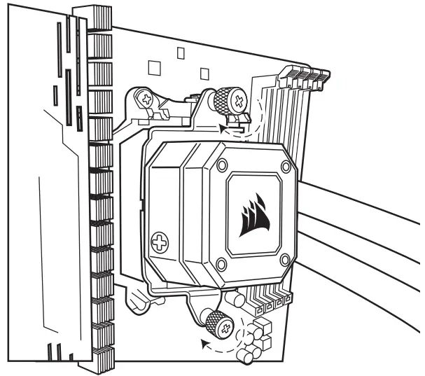 CORSAIR iCUE H100i -INSTALL THE PUMP UNIT2