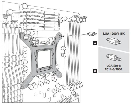 CORSAIR iCUE H100i -NTEL STANDOFF SCREWS