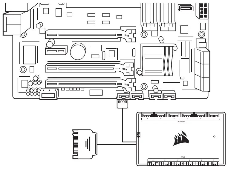 CORSAIR iCUE H100i TO USB 2.0 HEADER AND POWER