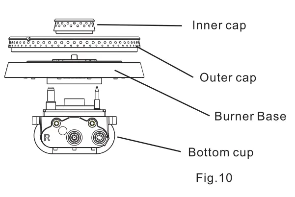 Electrolux EHG7330BC 78cm UltimateTaste 300 Built-In Gas Hob Burner caps & bases