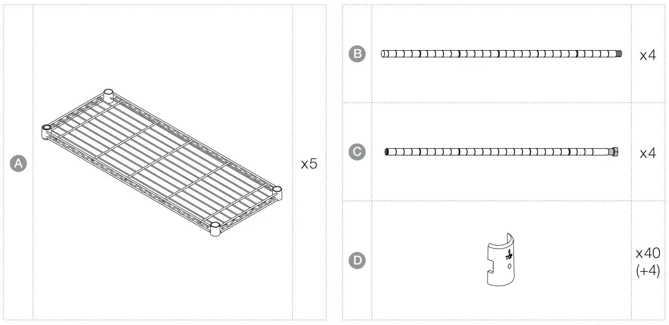 IRIS OHYAMA MR-MT5 Metal Rack Shelf - fig