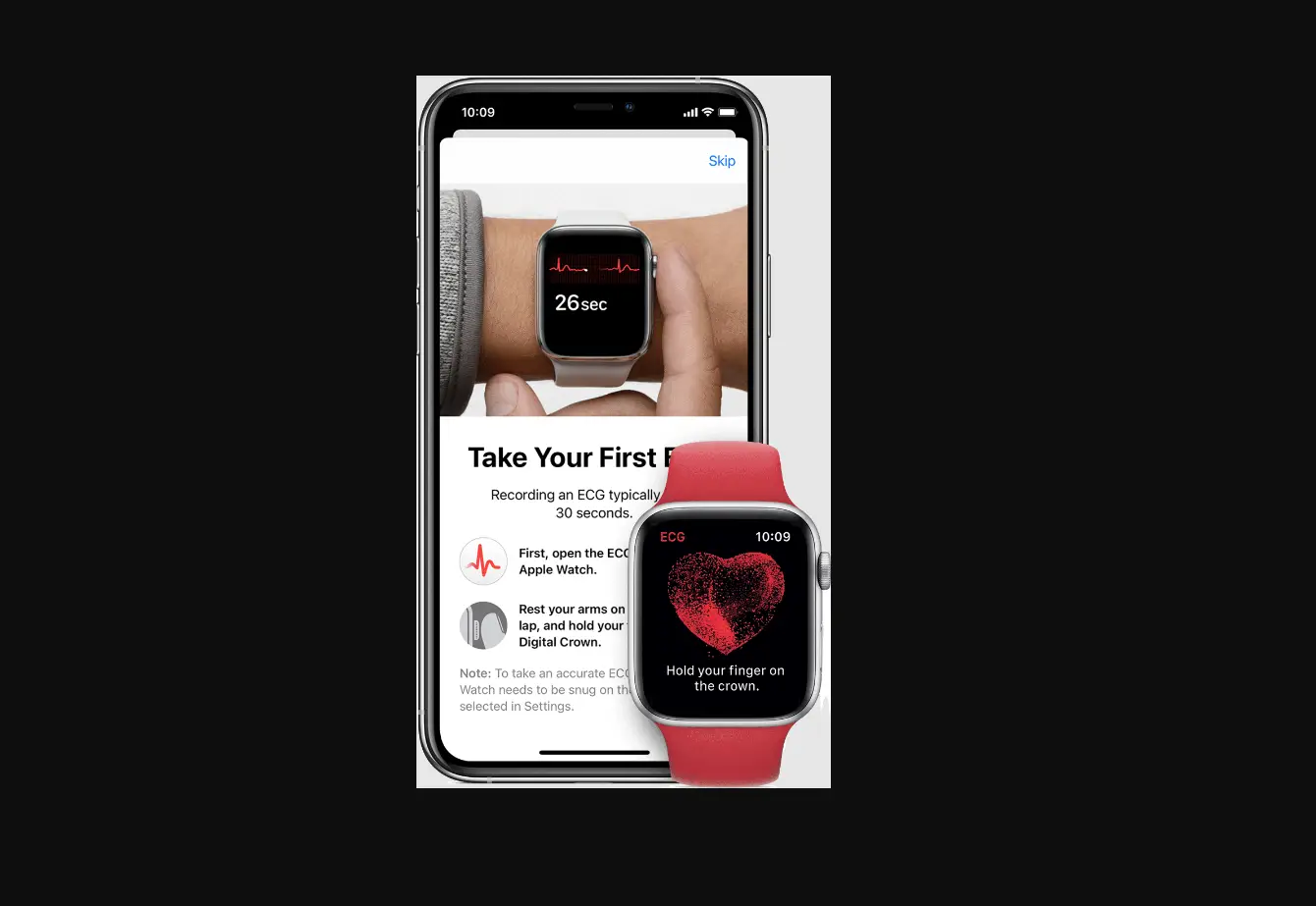 Taking An Ecg With The Ecg App On Apple Watch Series 4, Series 5, Or Series 6