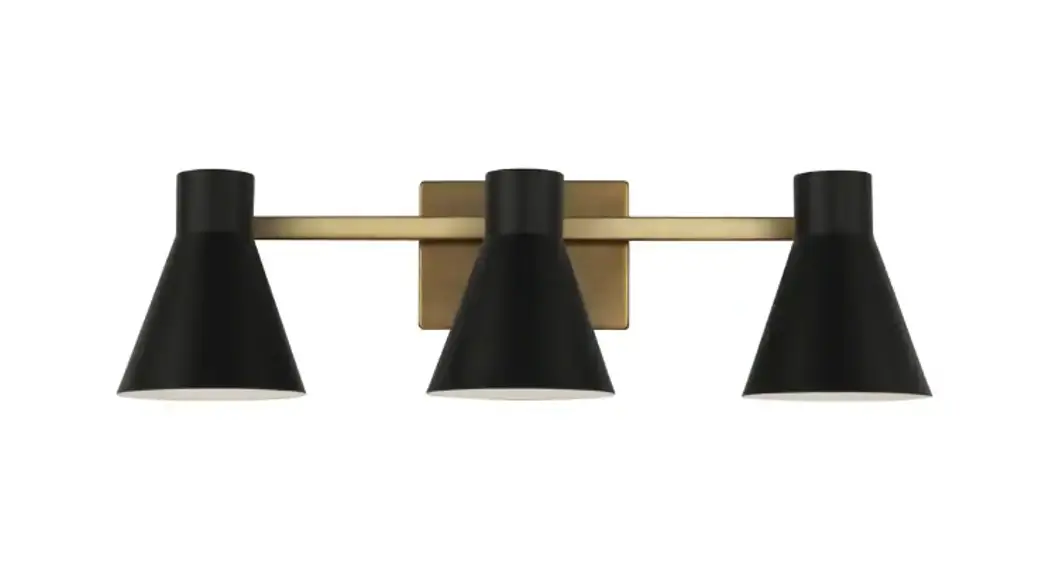 Uolfin A04937 22.4-inch 3-light Matte Black And Brass Gold Modern-contemporary Vanity Light Installation Guide