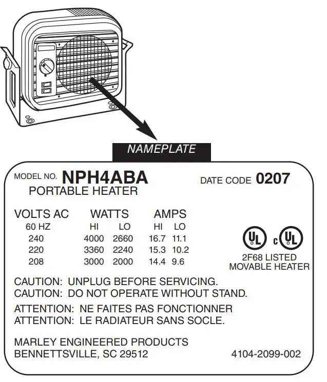 FAHRENHEAT NPH4ABA Portable Unit Heater - Figure 5