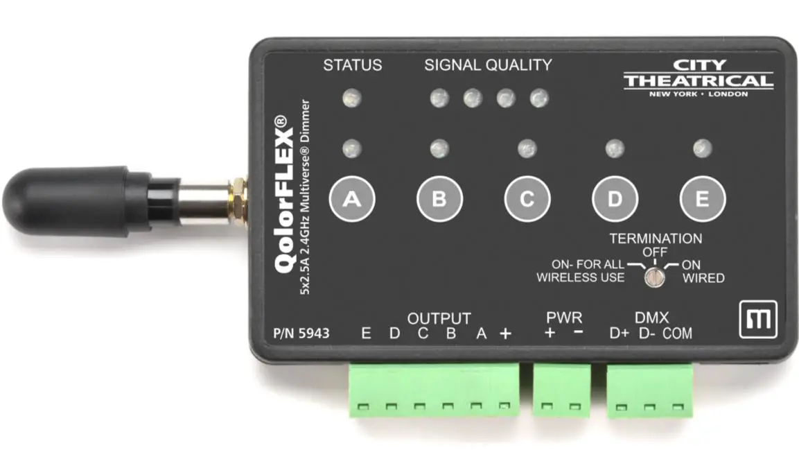 CITY THEATRICAL CT-5942 QolorFLEX 5x2.5A 2.4GHz