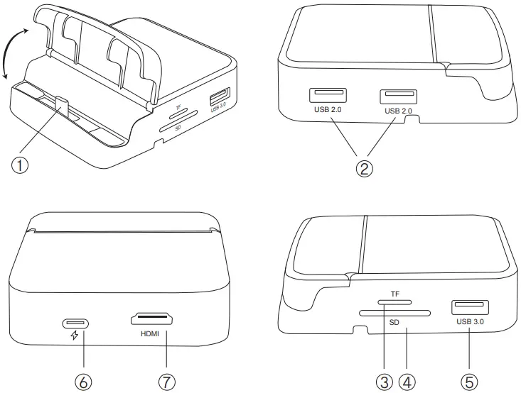 anko 43155835 8 in 1 USB Hub Stand and Charger - Figure 1