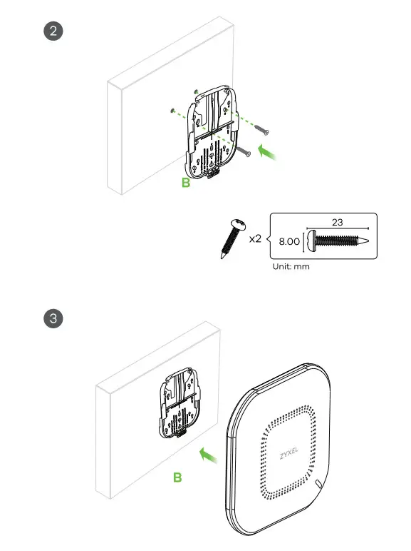 ZYXEL NWA50AX 11ax (WiFi6) Dual-Radio PoE Access Point - wall 3