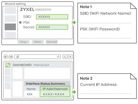 ZYXEL NWA50AX 11ax (WiFi6) Dual-Radio PoE Access Point - wired 1