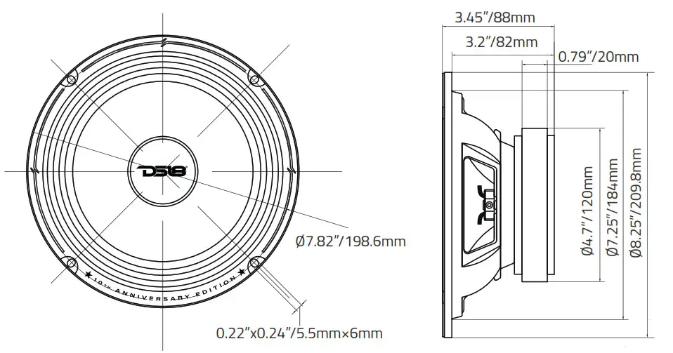 DS18 PRO-84XA 8 Inch 10th Anniversary Mid-Bass Loudspeaker - fig 2