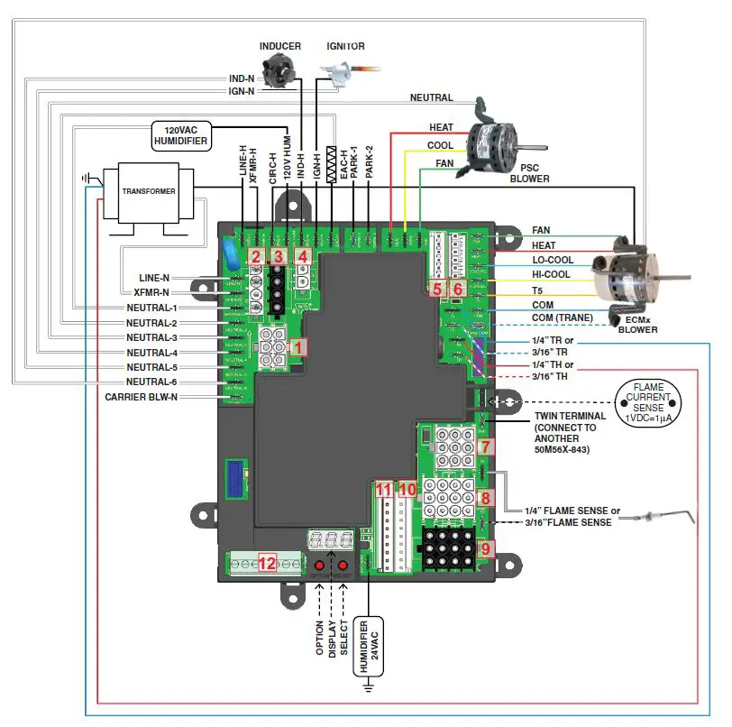 WHITE-RODGERS 50M56X-843 Universal Integrated Single Stage 120V Hot Surface Ignition Control Kit-FIG-14