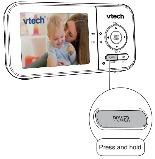 vtech VM819 Video Baby Monitor - POWER to power