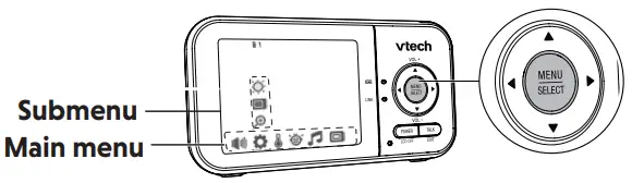 vtech VM819 Video Baby Monitor - scroll among