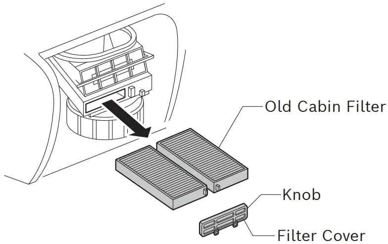 BOSCH H04 Cabin Air Filter - remove the cabin filter tray