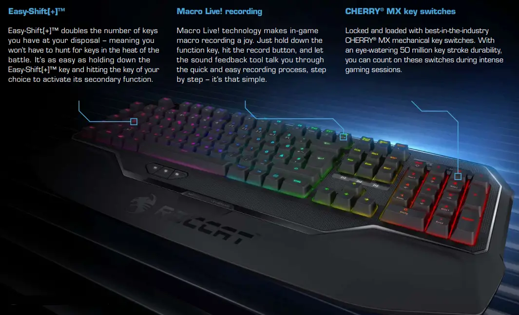 ROCCAT Ryos MK FX Mechanical Gaming Keyboard - MX key switches