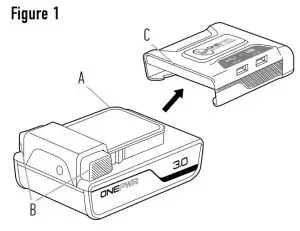 FIG 1 INSERT A BATTERY PACK INTO THE POWER SOURCE