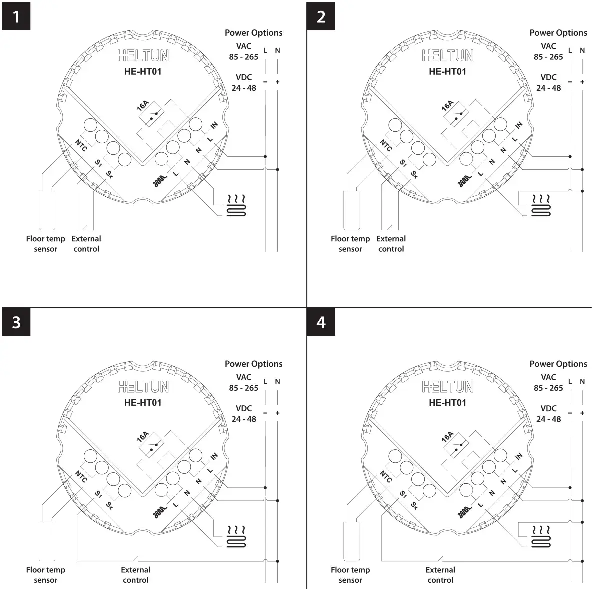HELTUN HE-HT01 Heating Thermostat - Fig. 1-4