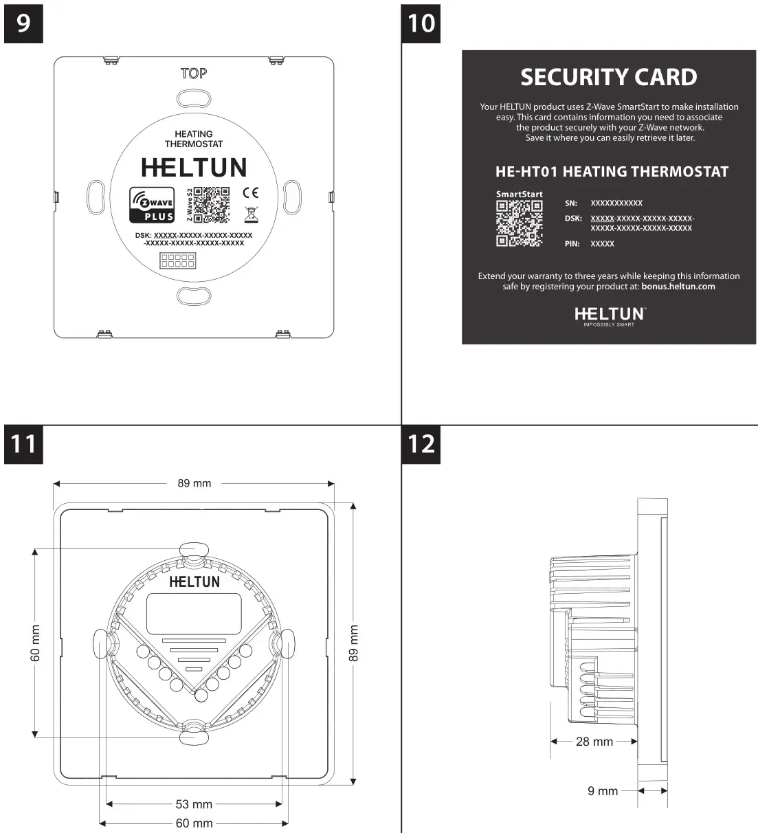 HELTUN HE-HT01 Heating Thermostat - Fig. 9-12