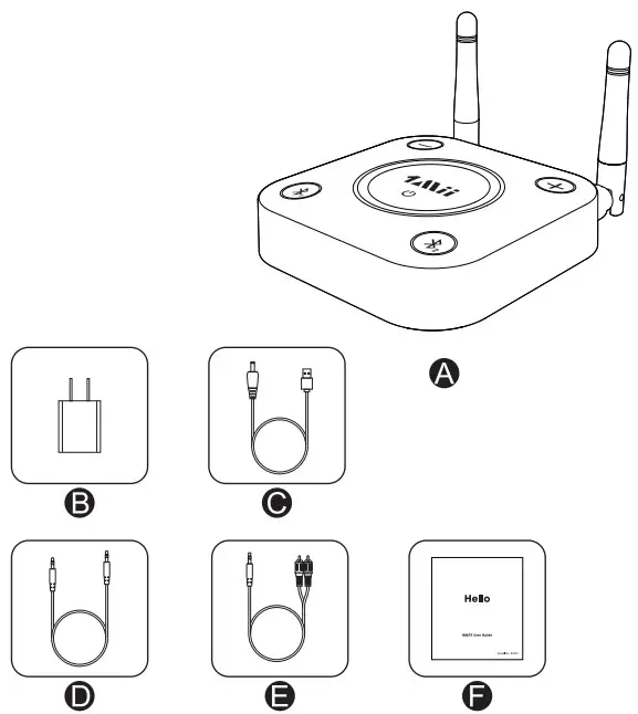1Mii B06TX Bluetooth 5.0 Transmitter for TV to Wireless Headphone Speaker - fig1