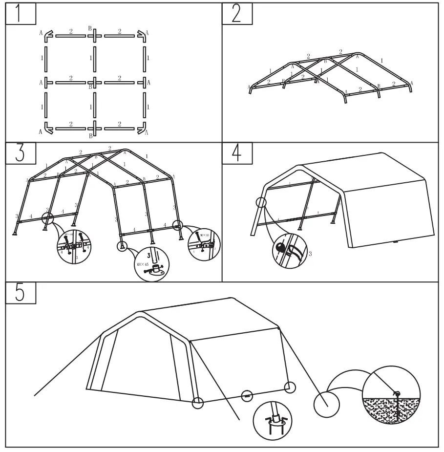 COSTWAY Carport AW10002 - figure 4