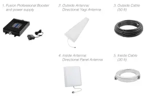 SureCall FusionProfessional Cellular signal booster kit for the Home or Office - Package