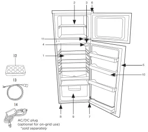 UNIQUE UGP 260L1 Solar Powered DC Fridge - overview