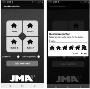 JMA JR BT SLIM Remote Controls Opening with Smartphone - INSTRUCTIONS