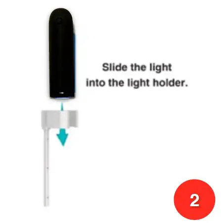 Slide light in holder