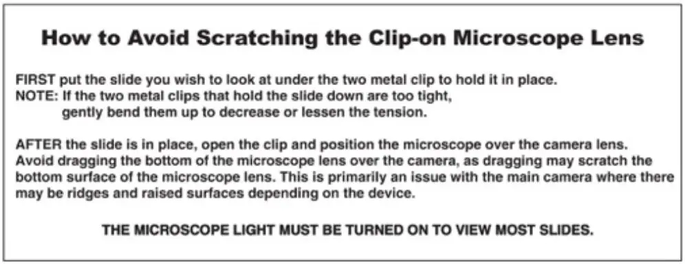 How to avoid scratching the lens