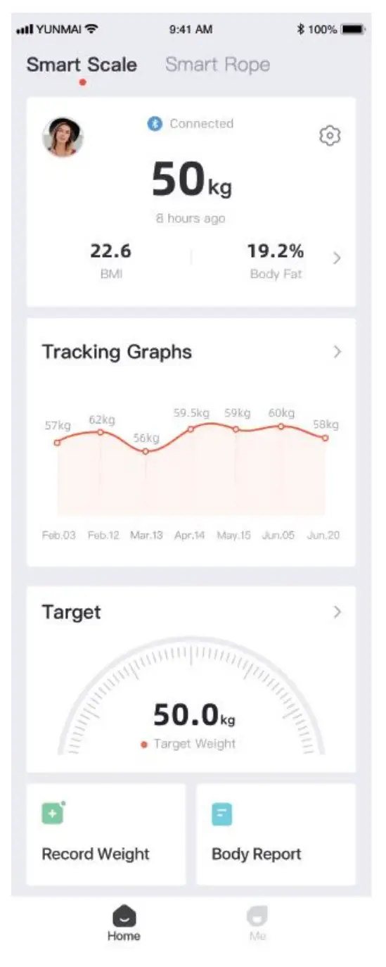 M1825 YUNMAI-X Mini 2 Smart Body Fat Scale - YUNMAI App