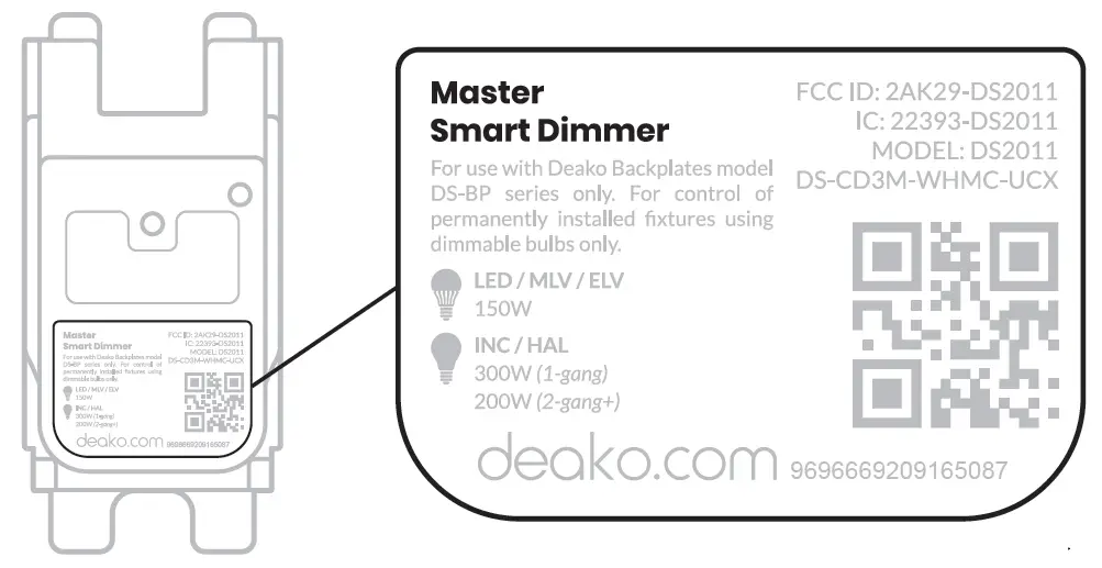 deako Single Pole Smart Dimmer FIG 7