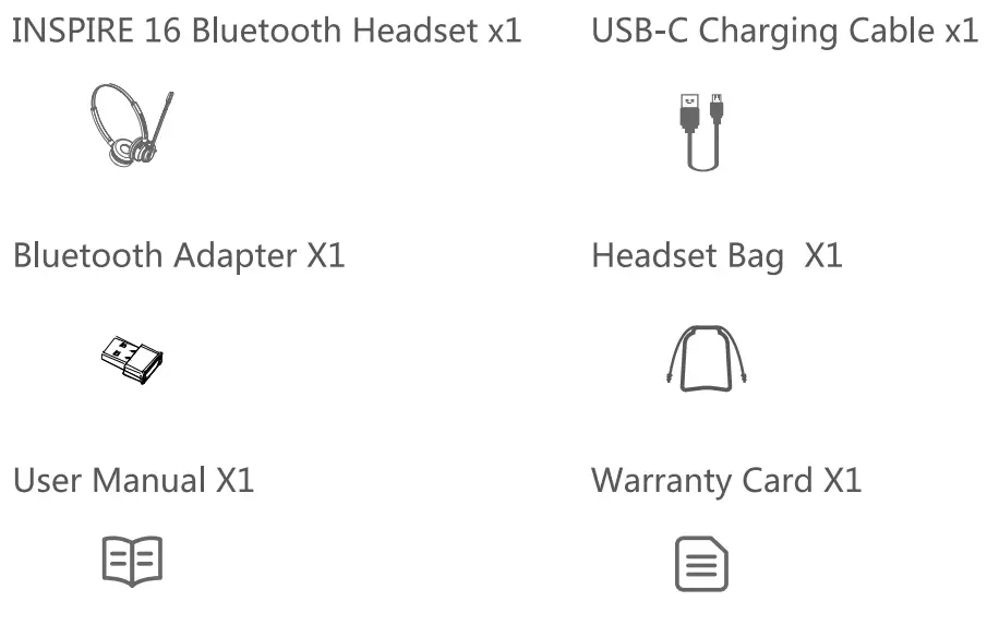 ADDASOUND Inspire 16 Professional Wireless Headset - ACCESSORIES