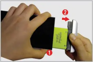 Press the module release button