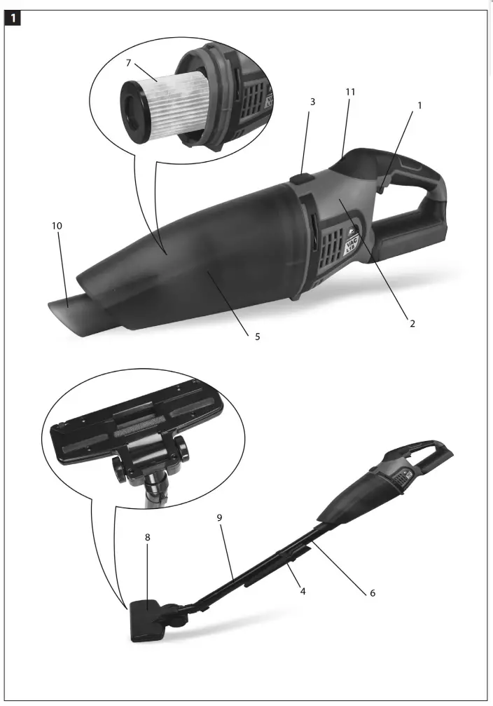 MEEC TOOLS 012171 18V Handheld Vacuum Cleaner - fig