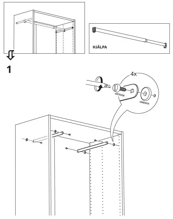 IKEA 605.055.11 HJÄLPA Suspension Rail Fig8