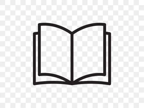 Book line vector icon. Open book reader linear web app symbol