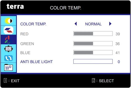 terra 27 Inch LCD-LED - COLOR TEMP