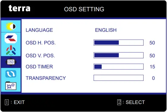 terra 27 Inch LCD-LED - OSD SETTING
