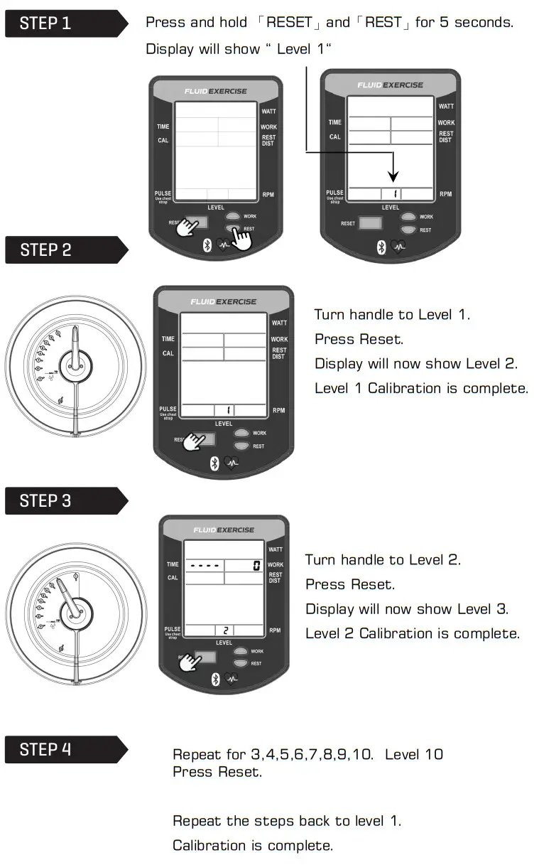 FIRST DEGREE FITNESS E750 Fluid Exercise Cycle - Calibration Procedure