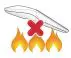 DO NOT throw the device in fire icon