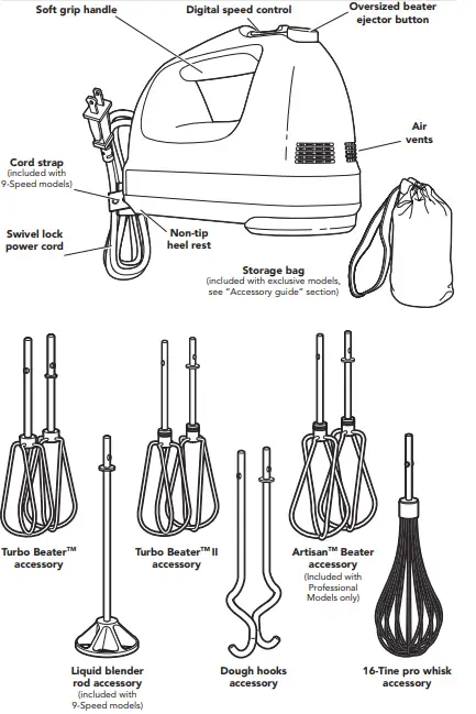 KitchenAid KHM72 7-Speed Hand Mixer Contour FIG 1