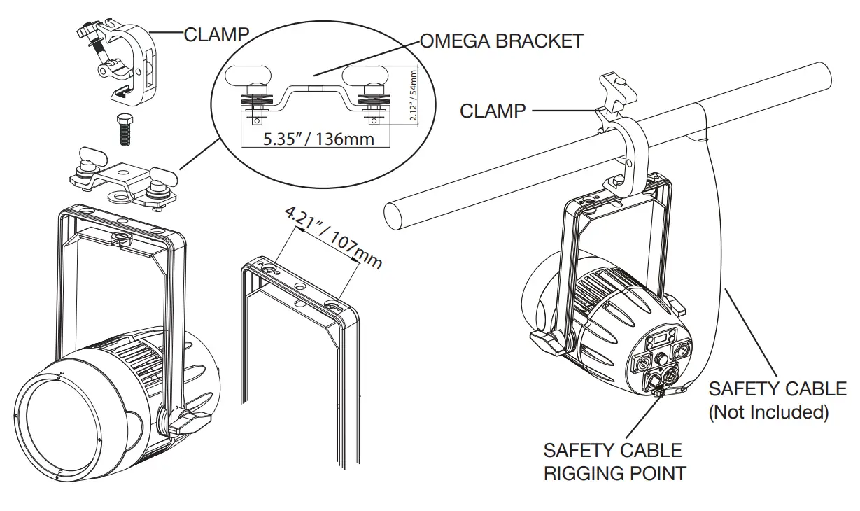 ADJ Encore Burst UV IP - parts