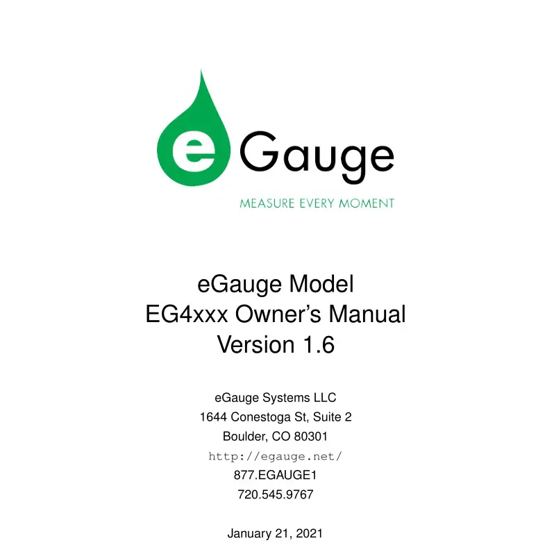 eGauge EG4xxx Meter Data-Logger Server Owner's Manual