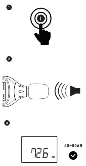 MASTECH MS6708 Digital Sound Level Meter - Power on