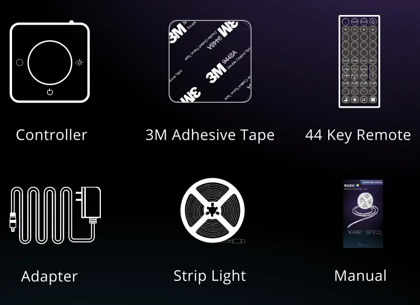 Lideka SMD 5050 RGBIC 5 Meter Dreamcolor LED Strip Light Instruction Manual - What’s in the package